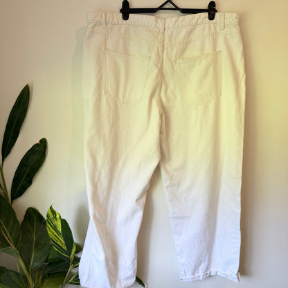 Cotton:On Size 20 Off-White High-Rise Wide-Leg Denim Jeans