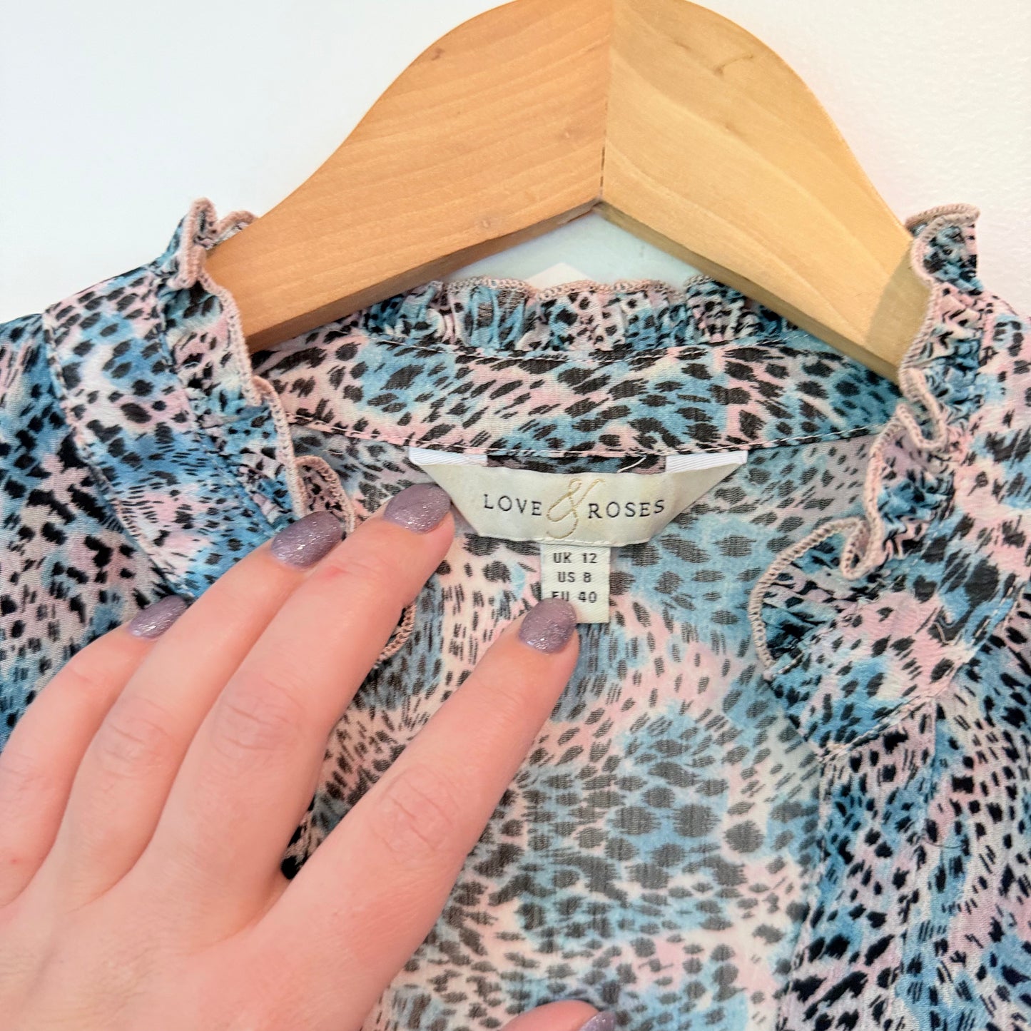 Love & Roses Size 12 Ruffle Blouse