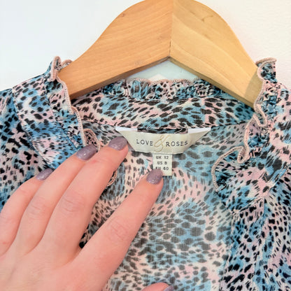 Love & Roses Size 12 Ruffle Blouse