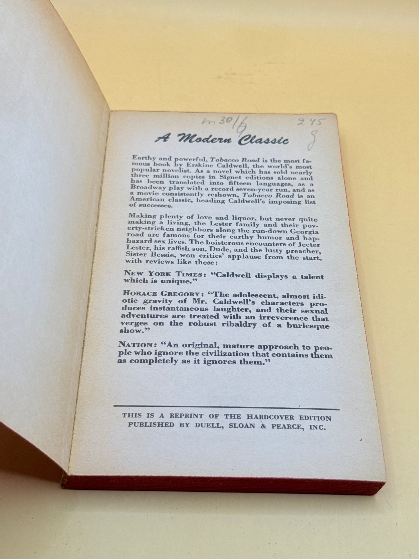 Tobacco Road by Erskine Caldwell (1964)