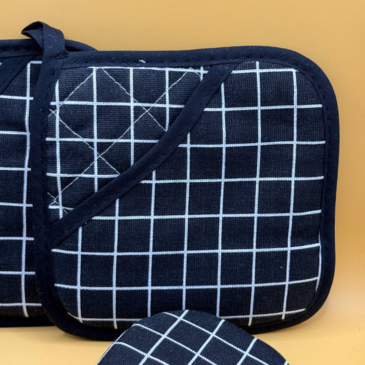 4 Piece Kitchen Oven Mitt and Pot Holder Set