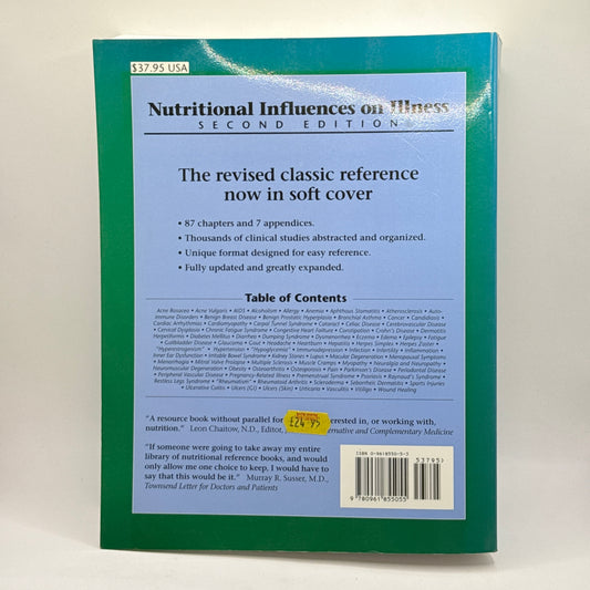 Nutritional Influences on Illness by Melvyn R. Werbach, M.D.