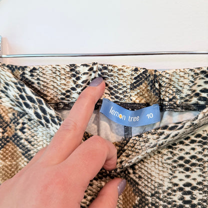 Lemon Tree Size 10 Snakeskin Look Leggings