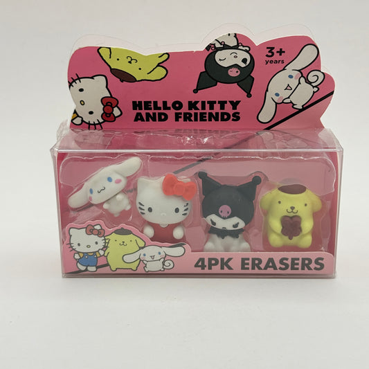 Hello Kitty & Friends Eraser Set – 4-Pack Collectible Stationery