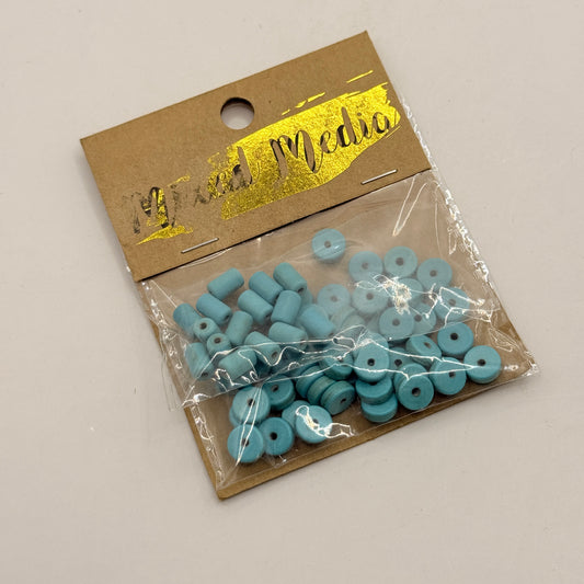 Mixed Media Turquoise Bead Pack – Tube & Heishi Set (5g + 15g)