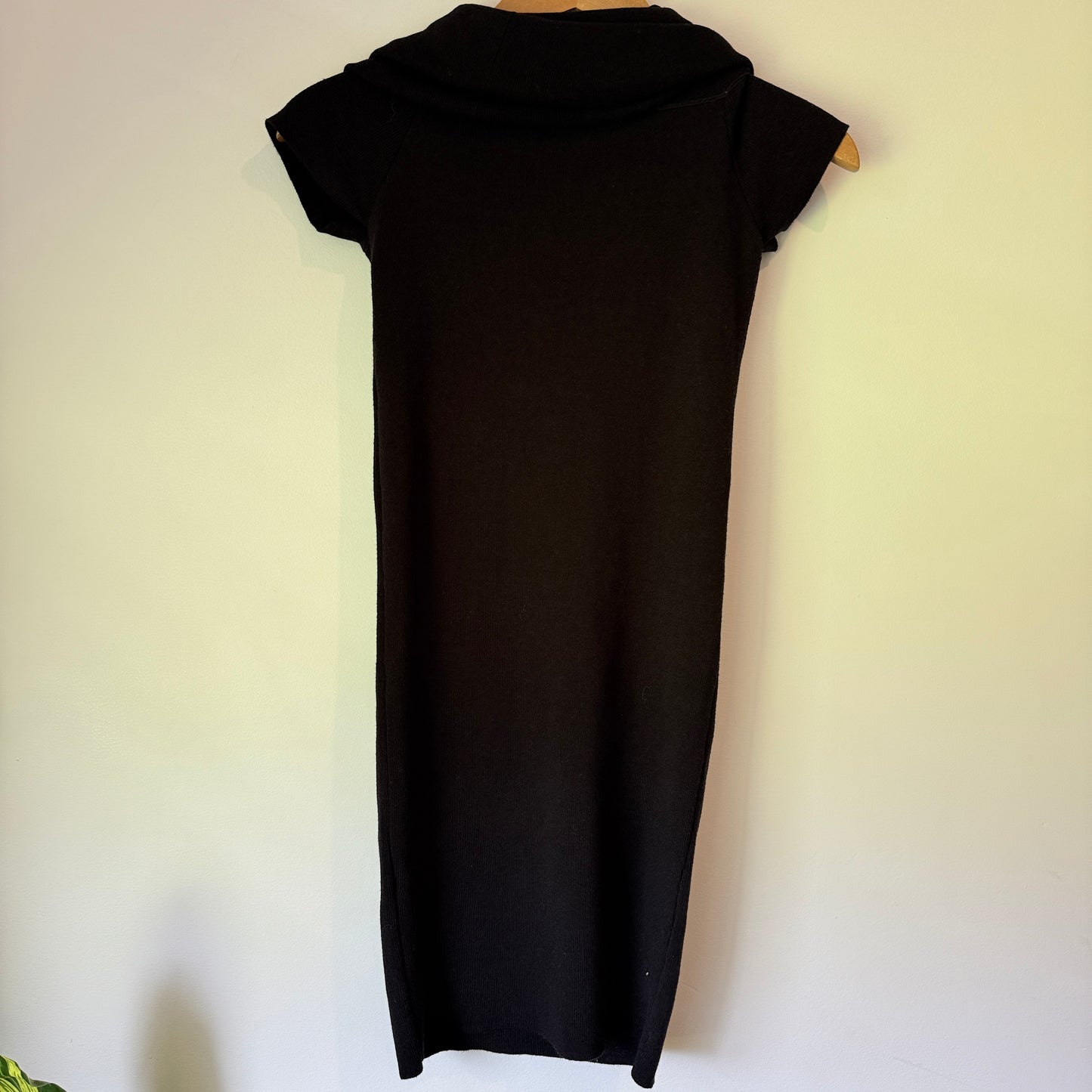 Brand Unknown Size U/Arm 31cm Black Knit Cowl Neck Dress