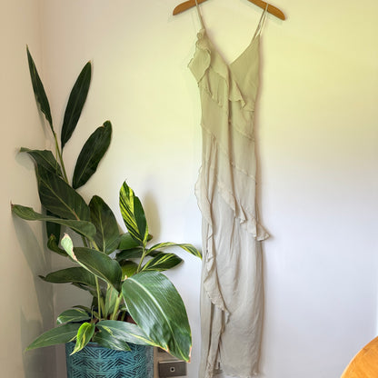 Glassons Size 6 Sage Ruffled Maxi Dress