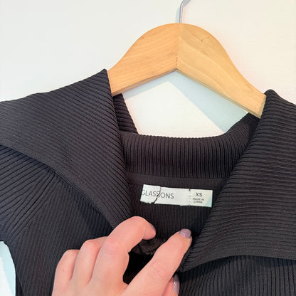 Glassons XS Ribbed Zip Up Top
