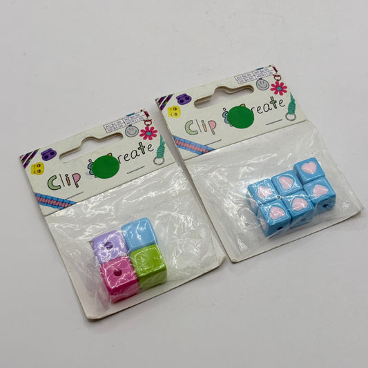 Clip & Create Bead Packs – 2-Pack Assorted Cube Beads