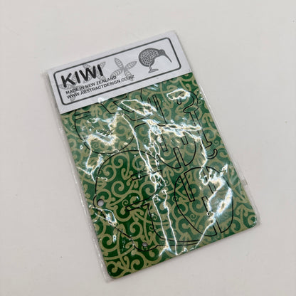 Abstract Design Kiwi Decoration Kit – Green Flat-Pack Wooden Ornament