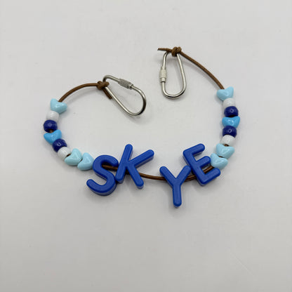 Custom Beaded Name Keychain – “SKYE”