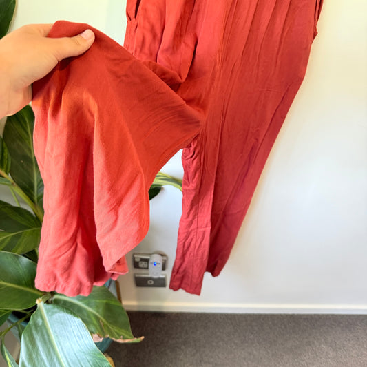 Old Navy Size S Rust Sleeveless V-Neck Wide-Leg Jumpsuit