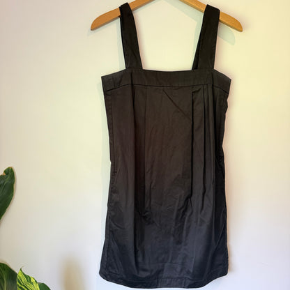 French Connection Size 8 Black Cotton Tube Pocket Dress