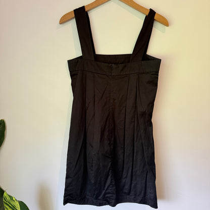 French Connection Size 8 Black Cotton Tube Pocket Dress