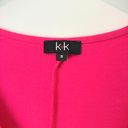 K&K Size S Bright Pink V-Neck Tunic Top