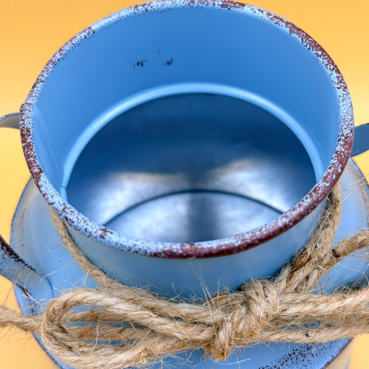 Rustic “Home Sweet Home” Metal Milk Can Vase