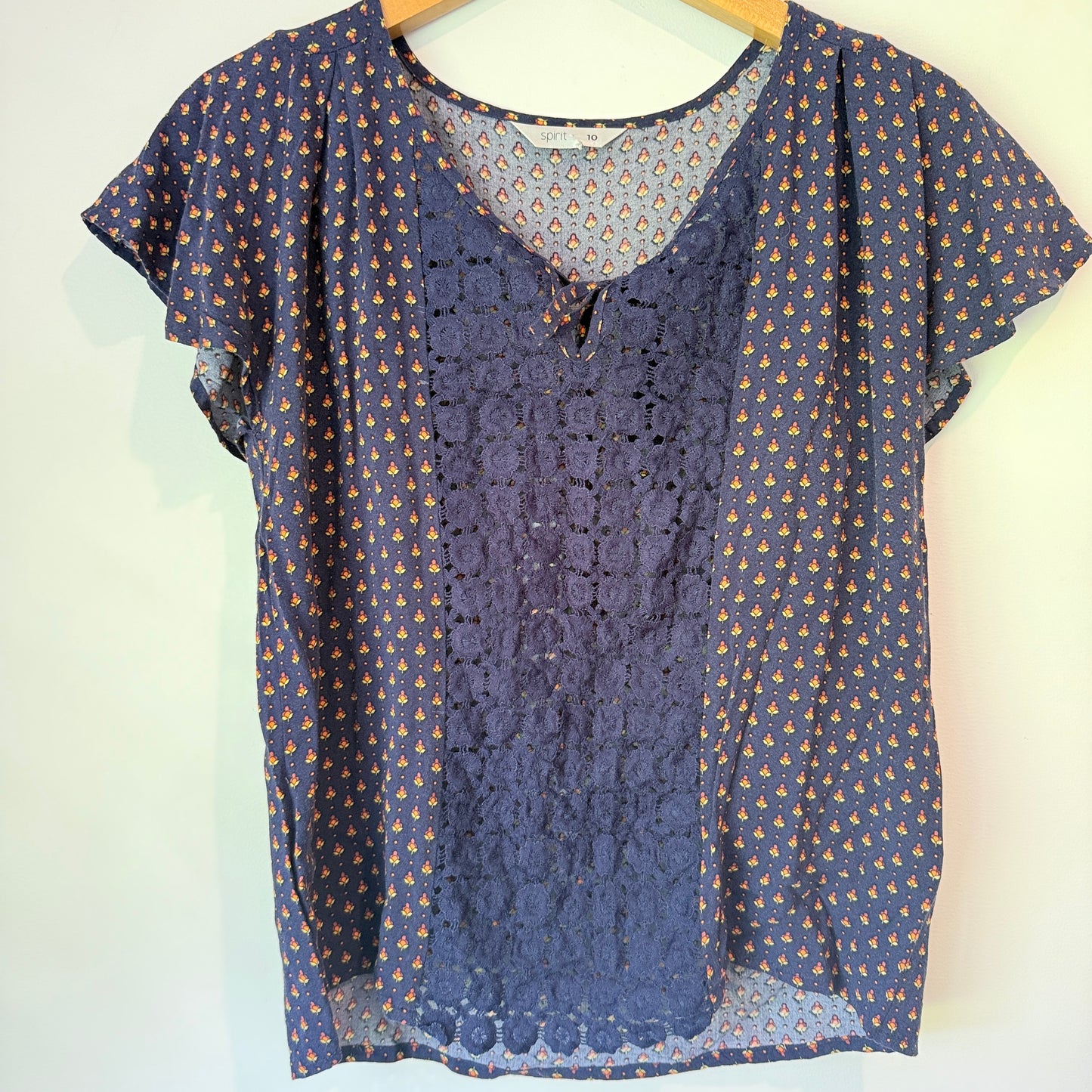 Spirit Size 10 Dark Blue Women's Blouse
