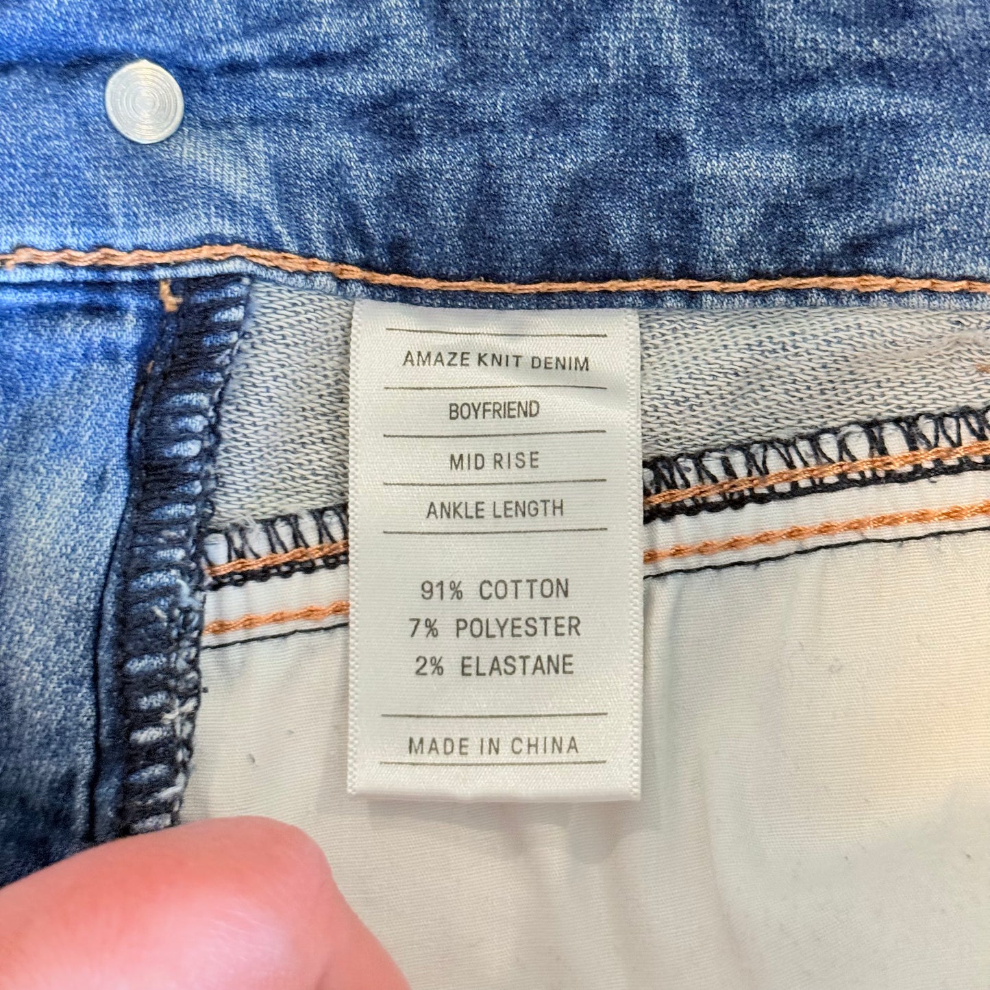 Just Jeans Size 6 Amaze Knit Denim Mid Rise Jeans