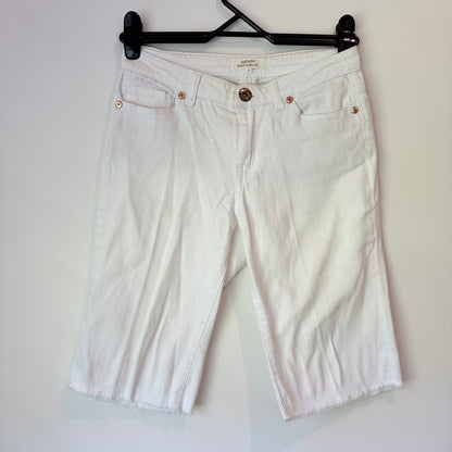 Denim Republic Size 8 White Denim Long Denim Shorts