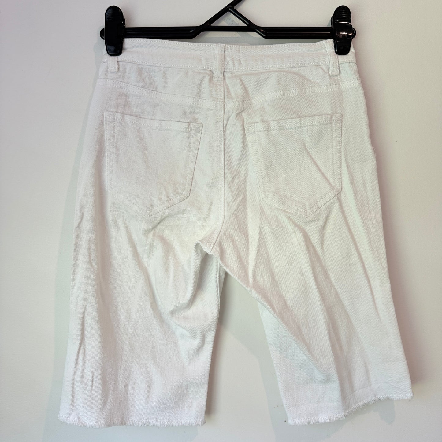 Denim Republic Size 8 White Denim Long Denim Shorts