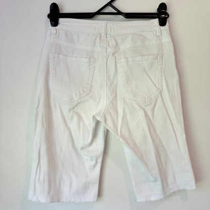 Denim Republic Size 8 White Denim Long Denim Shorts