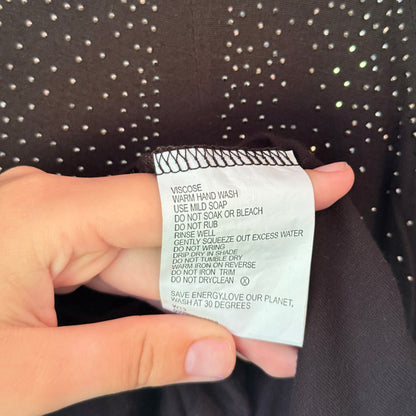 Maya Size L Black Short-Sleeved Top