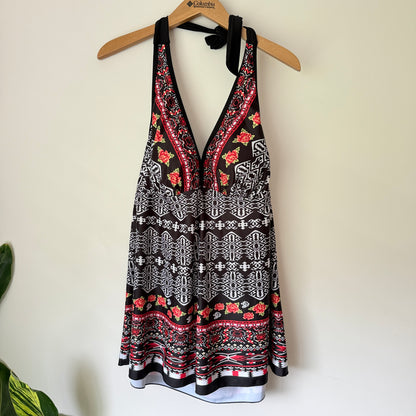 Brand Unknown Size U/Arm 50cm Black & White Patterned Tankini