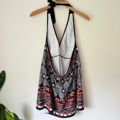 Brand Unknown Size U/Arm 50cm Black & White Patterned Tankini