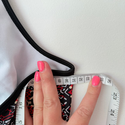 Brand Unknown Size U/Arm 50cm Black & White Patterned Tankini