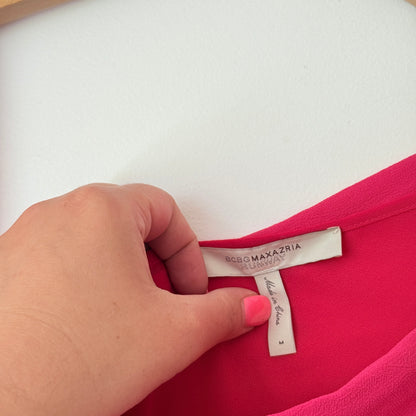 BCBG Maxazria Size 6 Hot Pink One-Shoulder Mini Dress