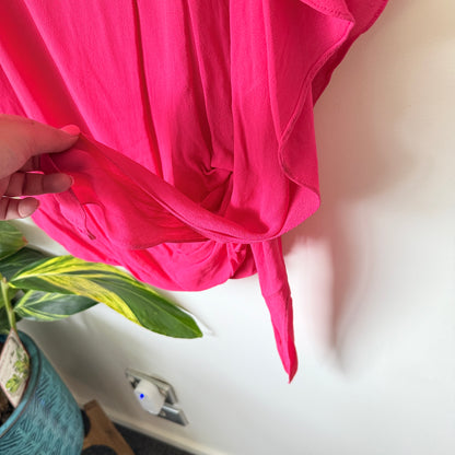 BCBG Maxazria Size 6 Hot Pink One-Shoulder Mini Dress