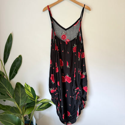 Brand Unknown Size U/Arm 53cm Black Floral Viscose Dress