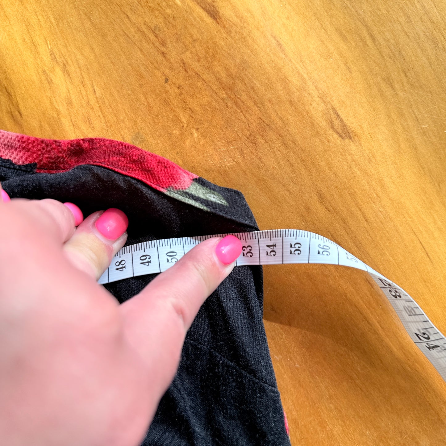 Brand Unknown Size U/Arm 53cm Black Floral Viscose Dress