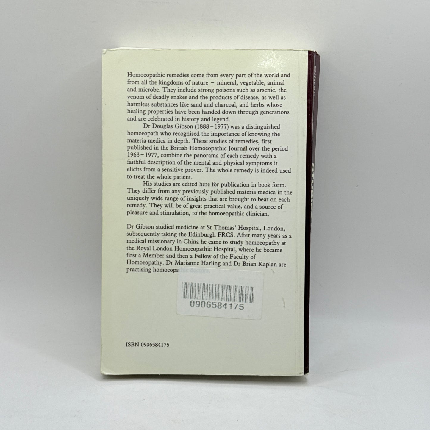 Studies of Homoeopathic Remedies by Dr Douglas Gibson