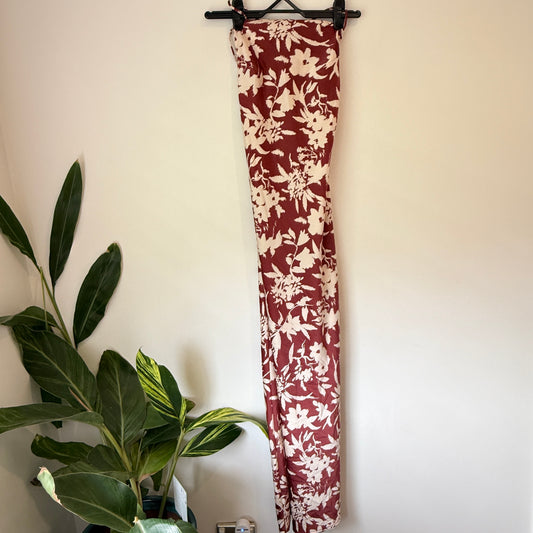 Pagani Size 6 Brown & Cream Floral Straight Maxi Dress