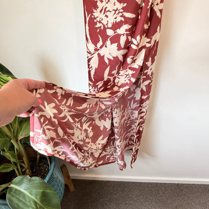 Pagani Size 6 Brown & Cream Floral Straight Maxi Dress