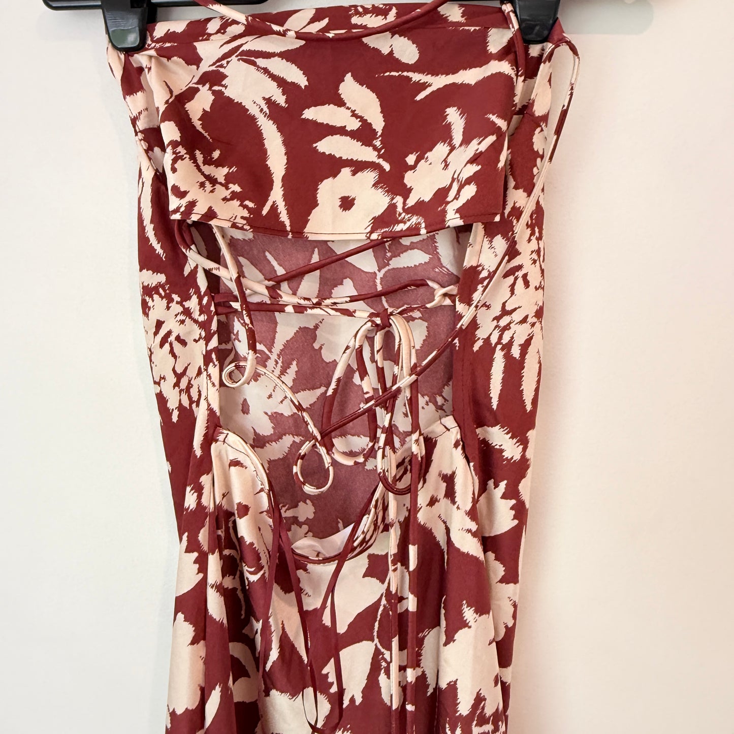 Pagani Size 6 Brown & Cream Floral Straight Maxi Dress