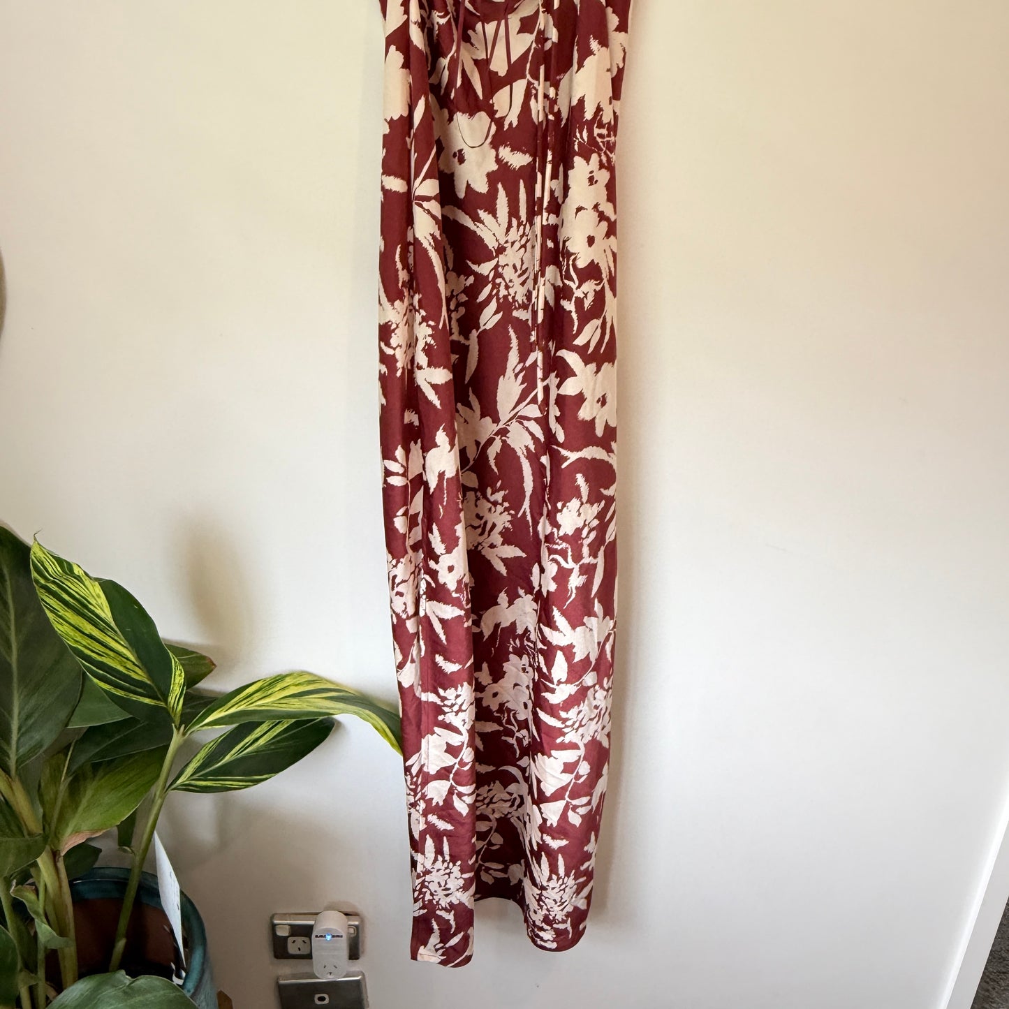 Pagani Size 6 Brown & Cream Floral Straight Maxi Dress