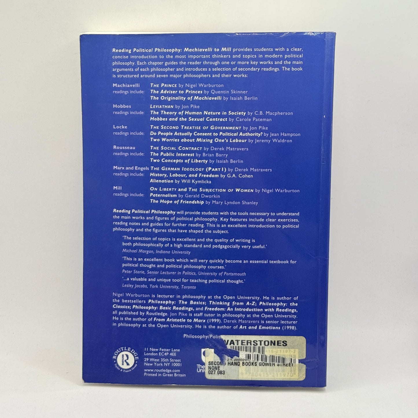 Reading Political Philosophy: Machiavelli to Mill by Nigel Warburton, Jon Pike and Derek Matravers