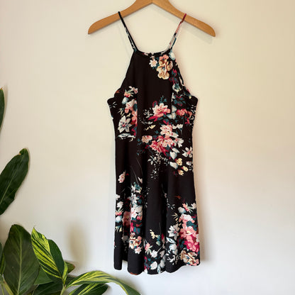Shein Size 8 Black Floral Dress
