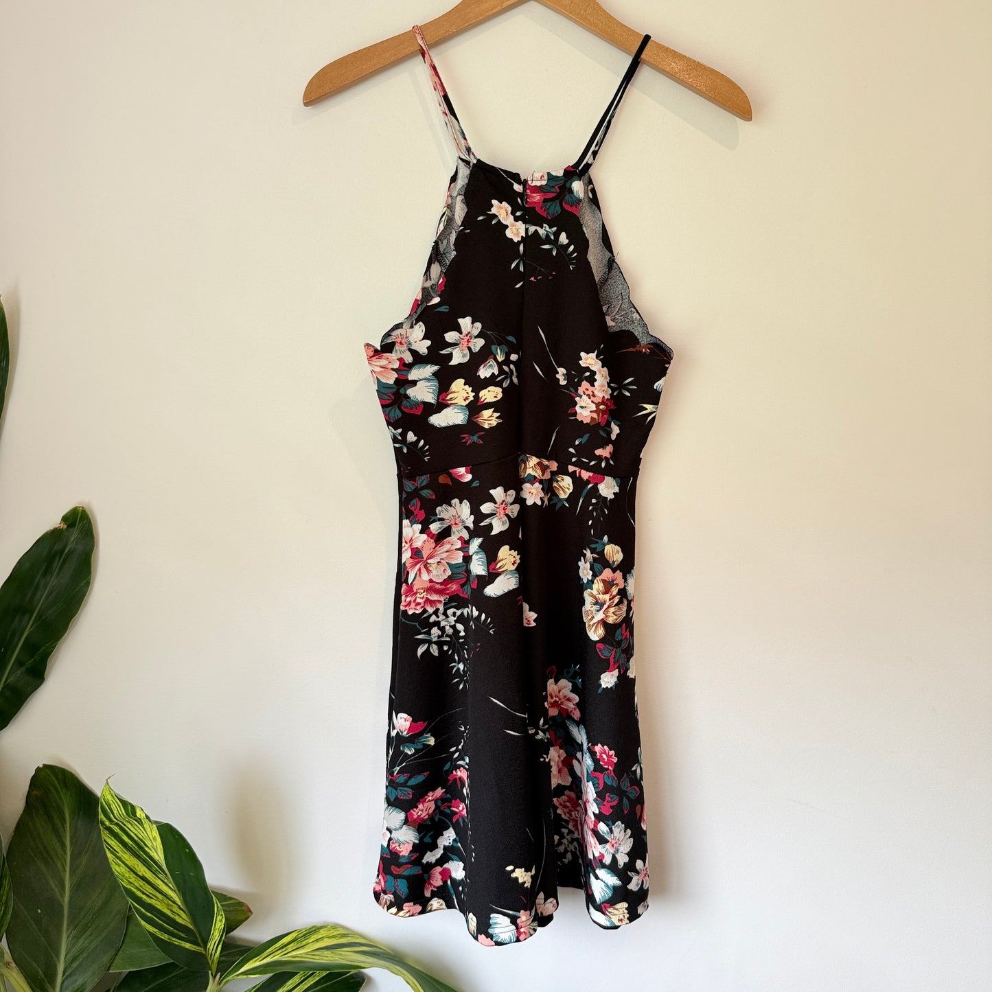 Shein Size 8 Black Floral Dress