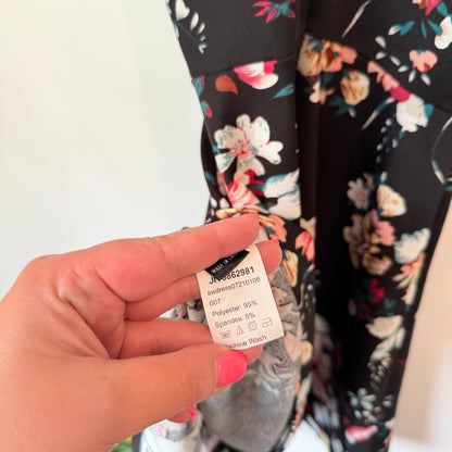 Shein Size 8 Black Floral Dress