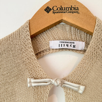 Hyhill one Size Beige Open-Knit Cardigan