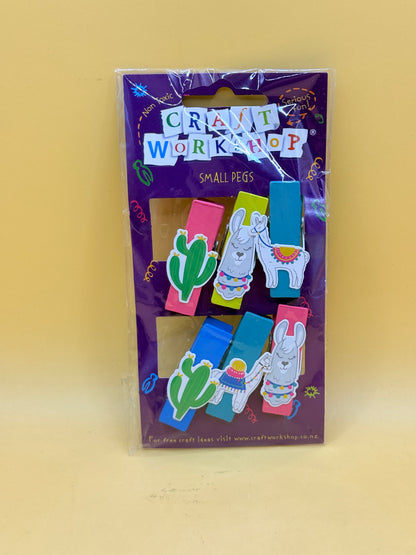 Craft Peg Clips Decorative Mini Pegs Llama Cactus Craft Accessories