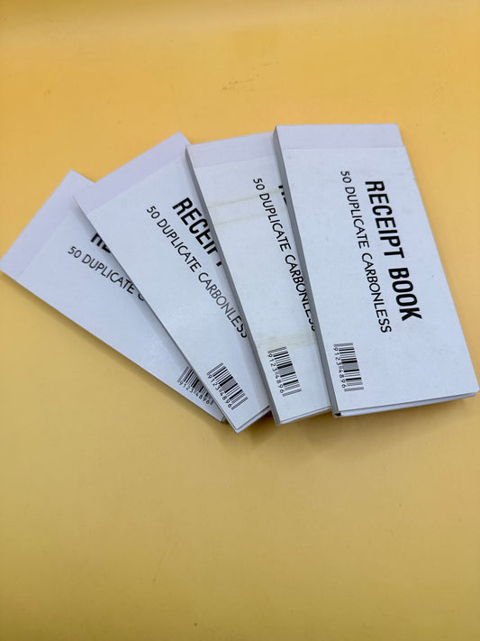 Duplicate Receipt Book Carbonless 50 Pages Invoice Record Book (4 pack)