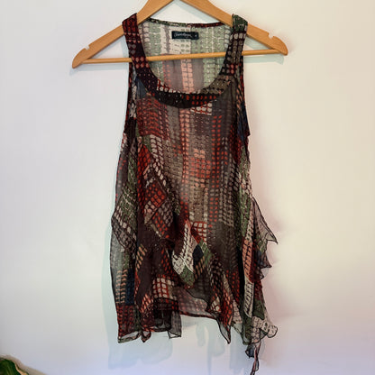 Joanna Morgan Size 8 Sleeveless Sheer Top/Tunic