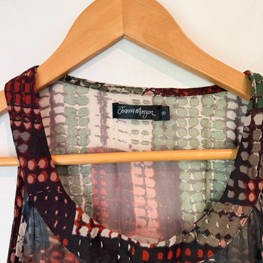 Joanna Morgan Size 8 Sleeveless Sheer Top/Tunic