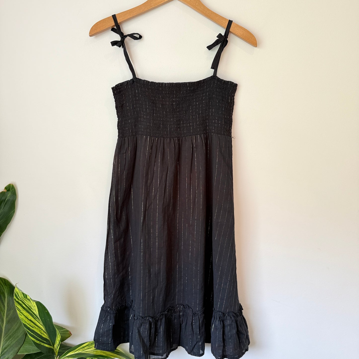 Urban (NZ Made) Size 14Y Black Shirred Mini Dress