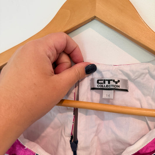 City Collection Size 14 Floral Sleeveless Dress