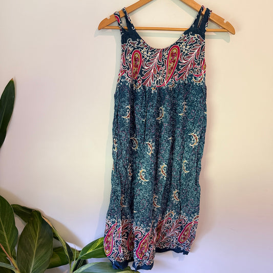 Brand Unknown U/Arm to U/Arm 46cm Patterned Sleeveless Boho Dress
